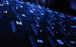 Blue Keyboard Closeup